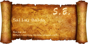 Sallay Balda névjegykártya